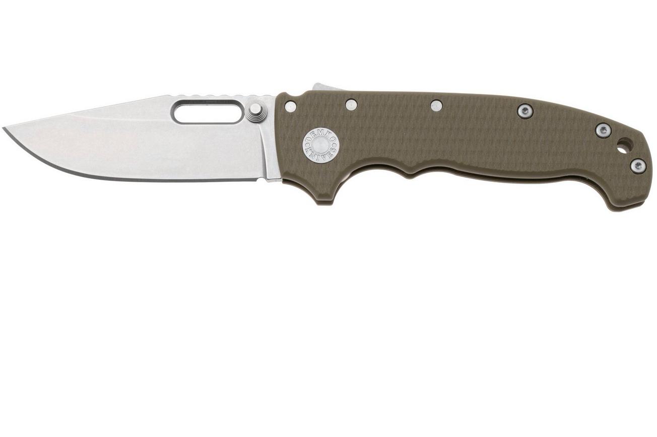 Demko MG AD20 Shark-Lock, Stonewashed MagnaCut Clip Point, MGAD20-MAG-OD-GRN, OD-Green G10 zakmes