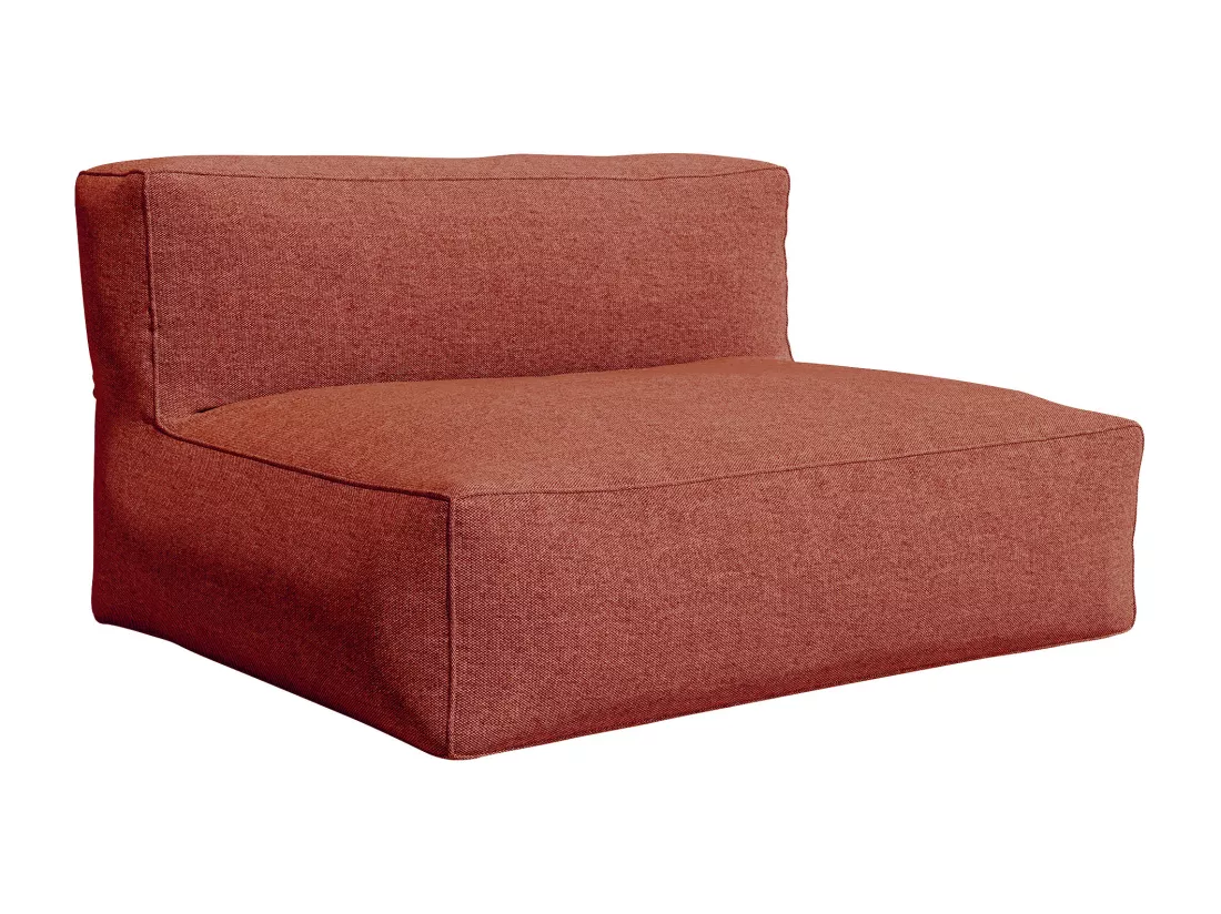 Salon de jardin en tissu 5 places : 1 canapé, 1 fauteuil, 1 angle et 1 pouf - Terracotta - NOUMARA de MYLIA