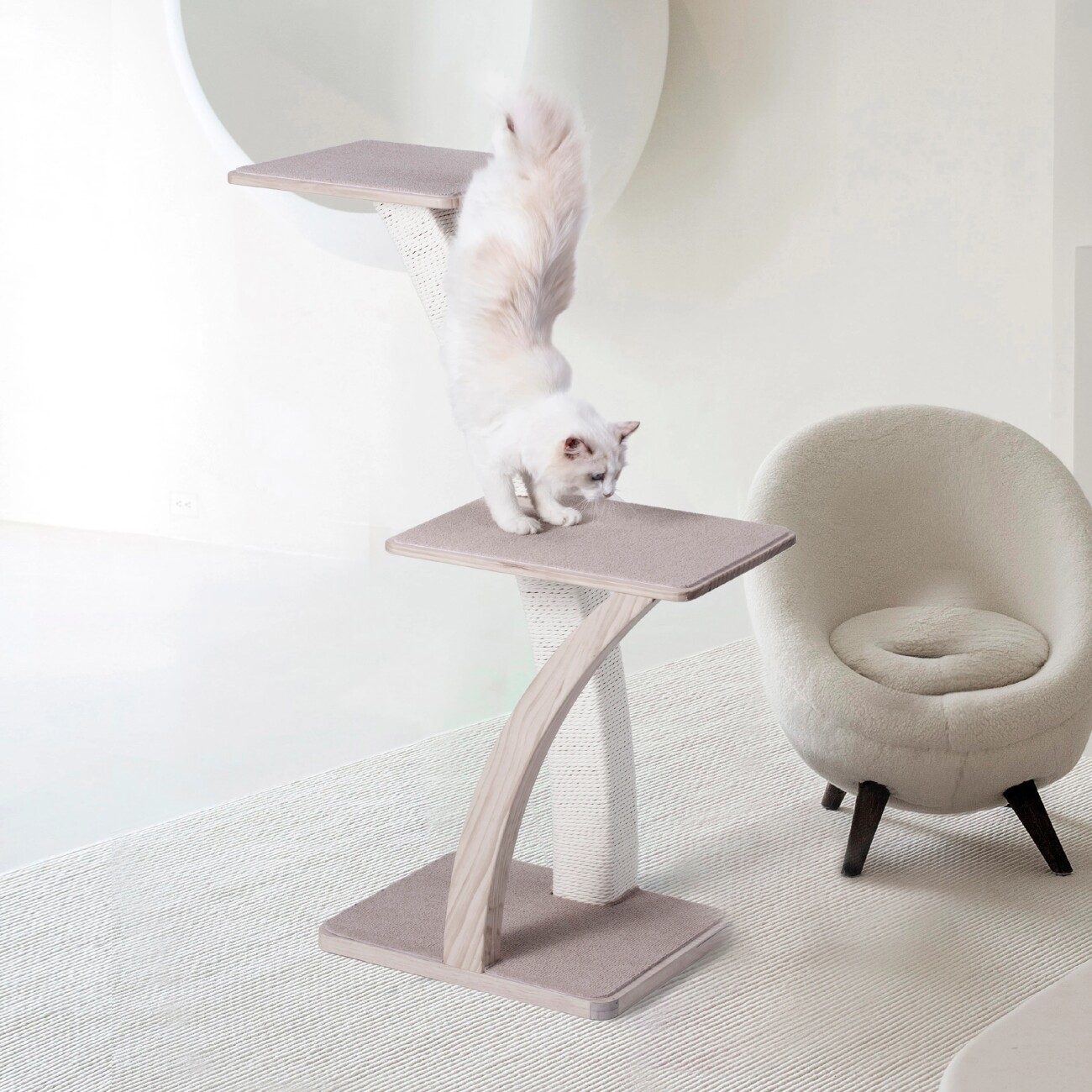PetRhein Luxus Katzenbaum Vollholz XL Coconut Series