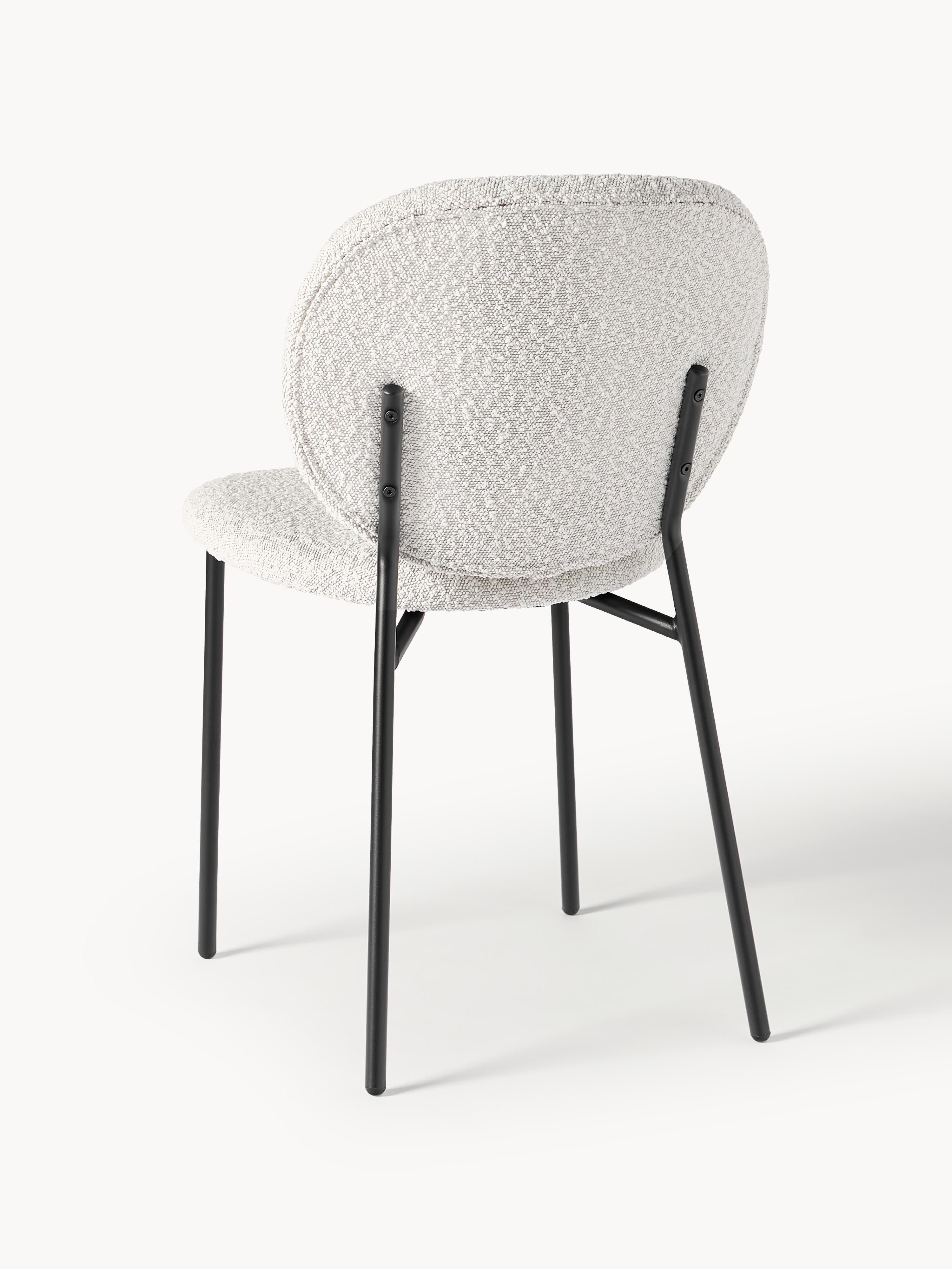 Bouclé gestoffeerde stoelen Ulrica, 2 stuks