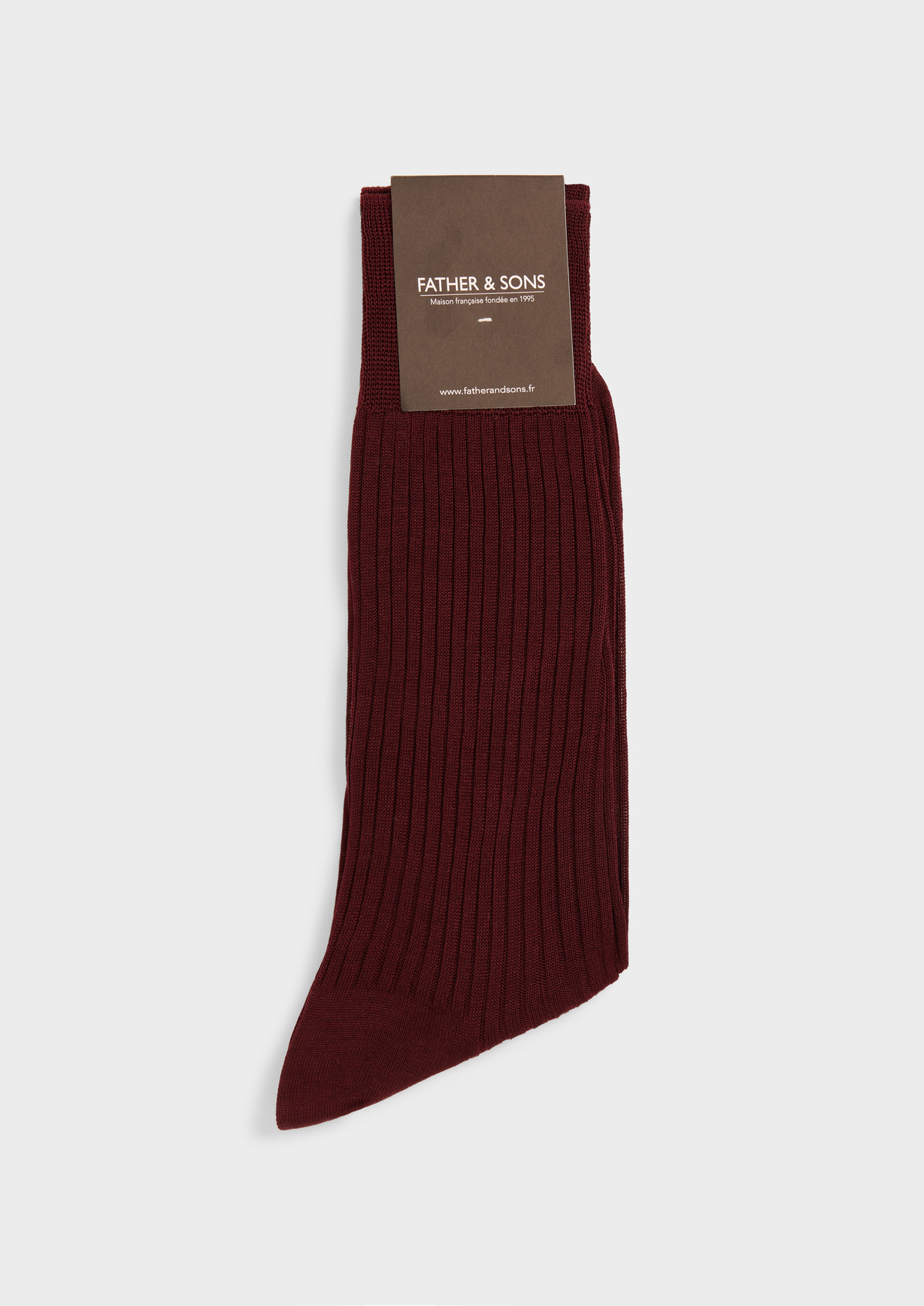 Chaussettes en coton fil d'Ecosse uni bordeaux