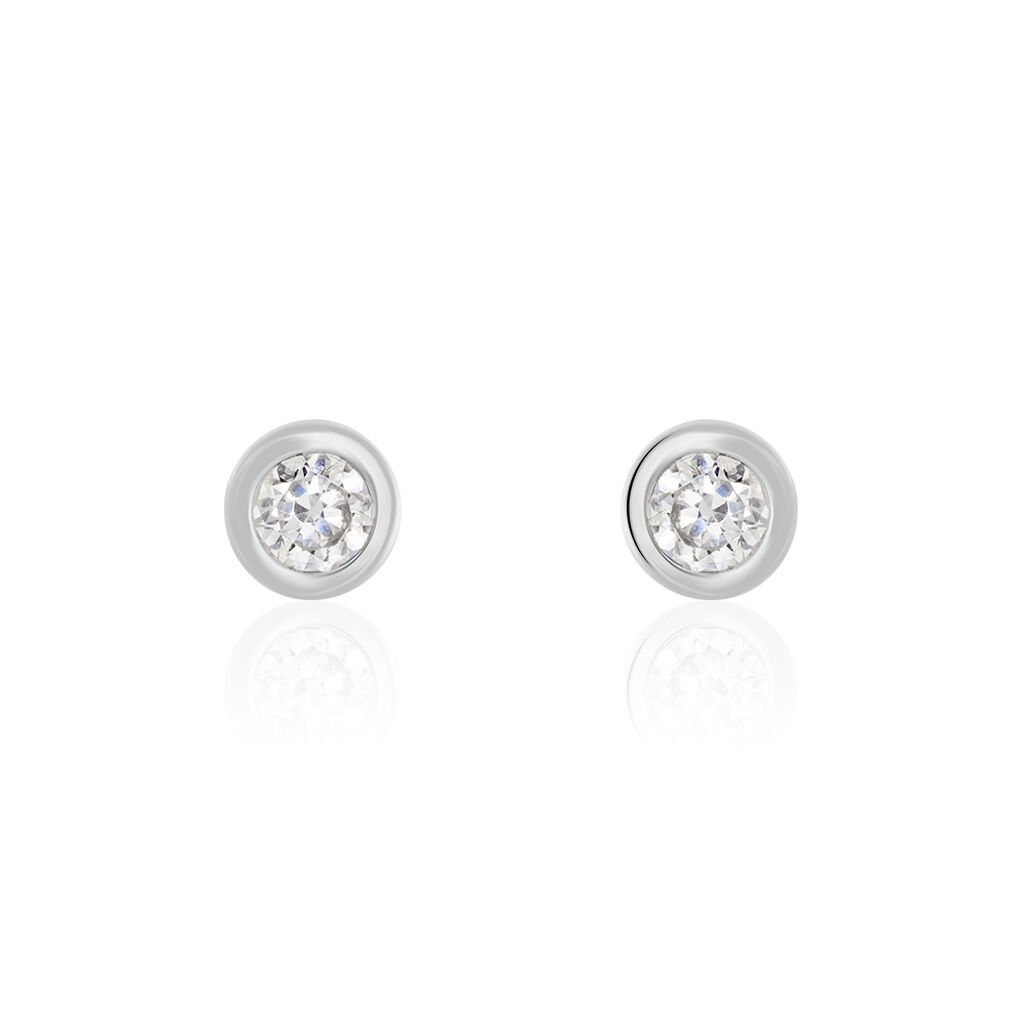 Boucles D'oreilles Pendantes Abha Argent Blanc Oxyde De Zirconium