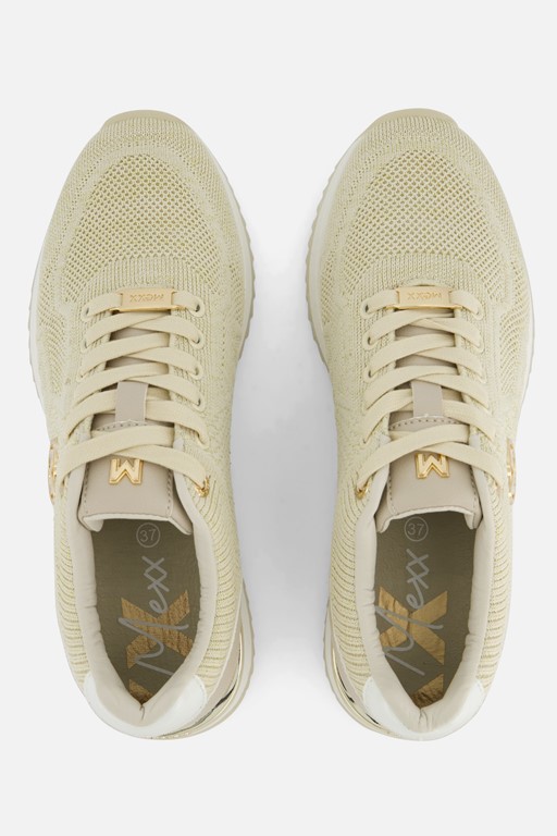 Mexx Gitte Glitter Sneakers beige Textiel