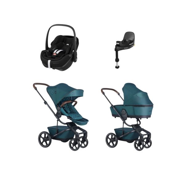 Easywalker Harvey 5 Premium Kinderwagen 4-in-1 - Mineral Grey | Maxi-Cosi Pebble 360 Pro 2 Autostoeltje | Maxi-Cosi FamilyFix 360 Pro