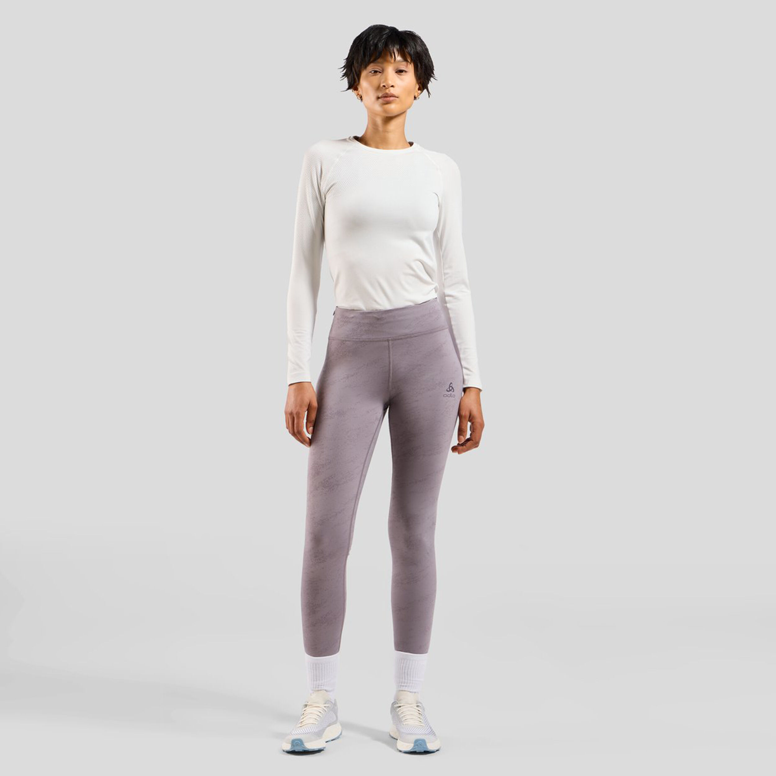 Odlo Zeroweight Print Reflective Collant De Course Femmes - Gris