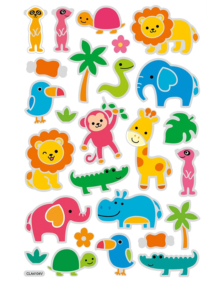 Bubble-Sticker SAFARI 26-teilig in bunt