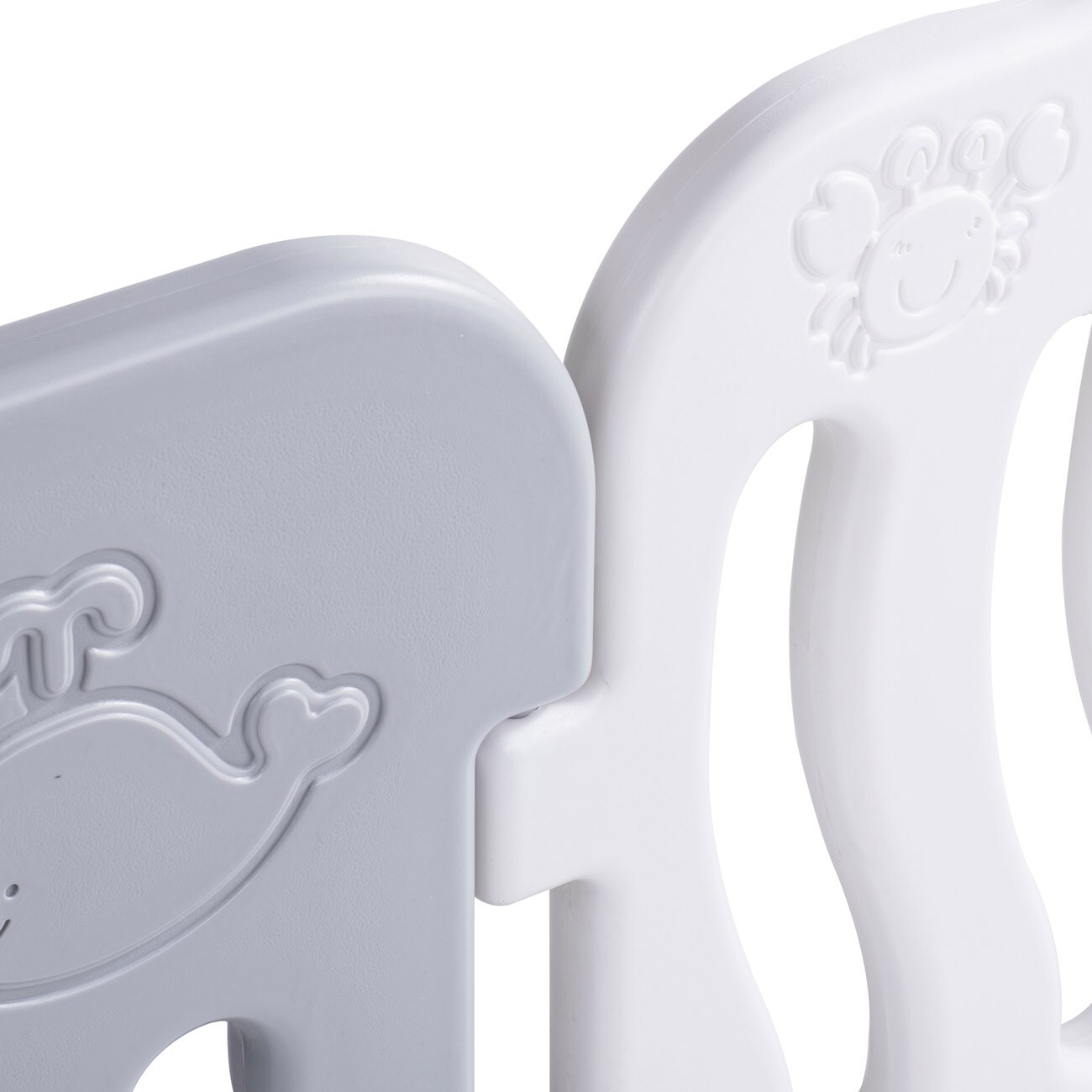 Baby Vivo Laufgitter aus Kunststoff 12 Elemente mit Tür in Grau / Weiß - Milo
