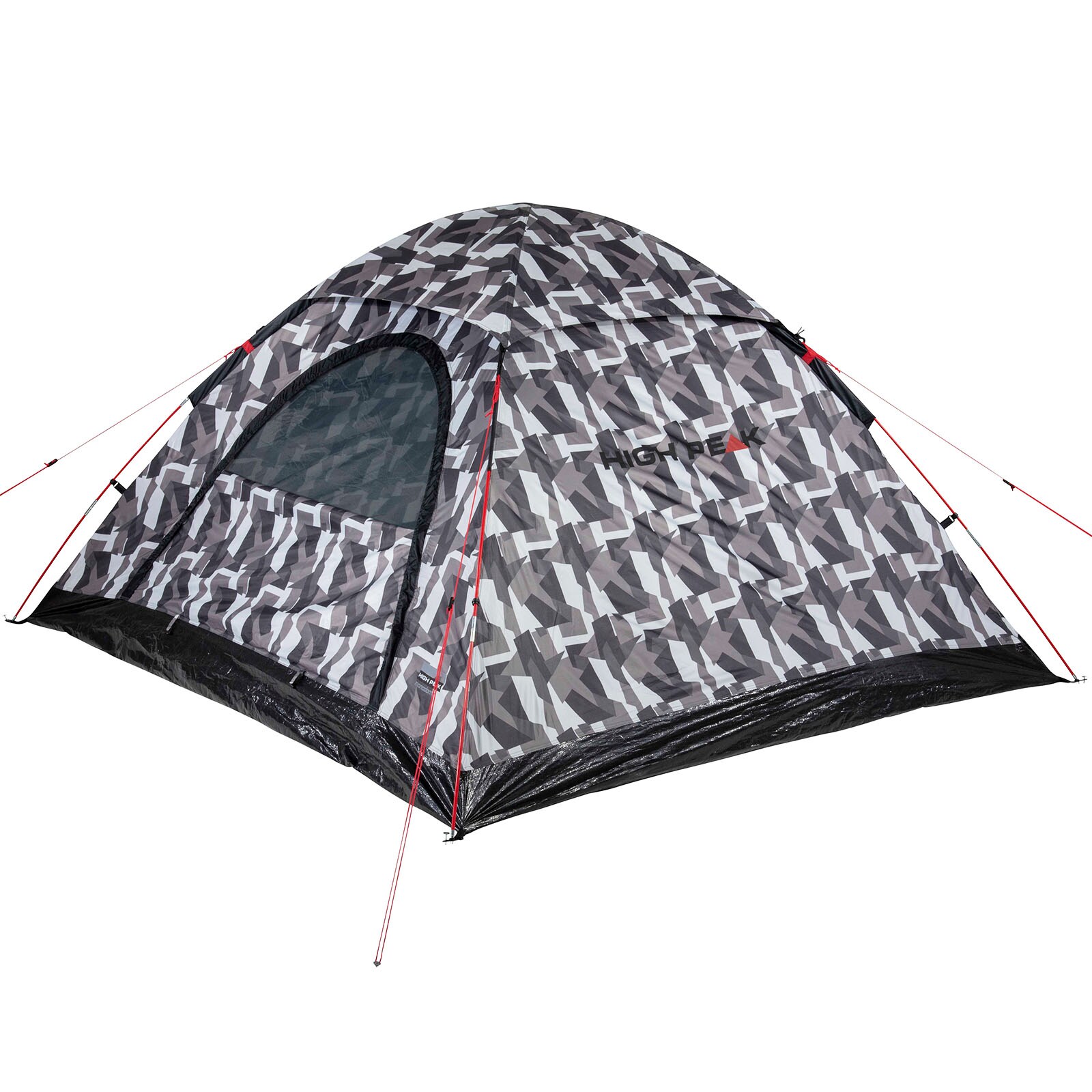 HIGH PEAK Kuppelzelt Monodome XL 4 Personen Camping Bike Zelt Familienzelt Groß Farbe: schwarz