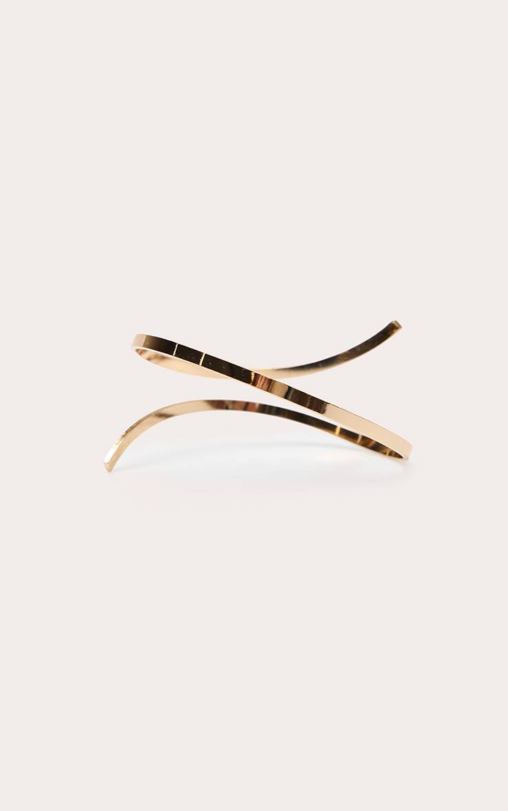 Doré Bracelet De Bras Asymétrique Lisse