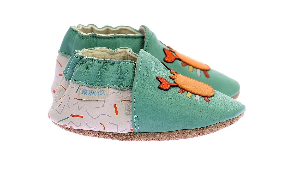 ROBEEZ<br>Pantufas de couro de fácil manutenção