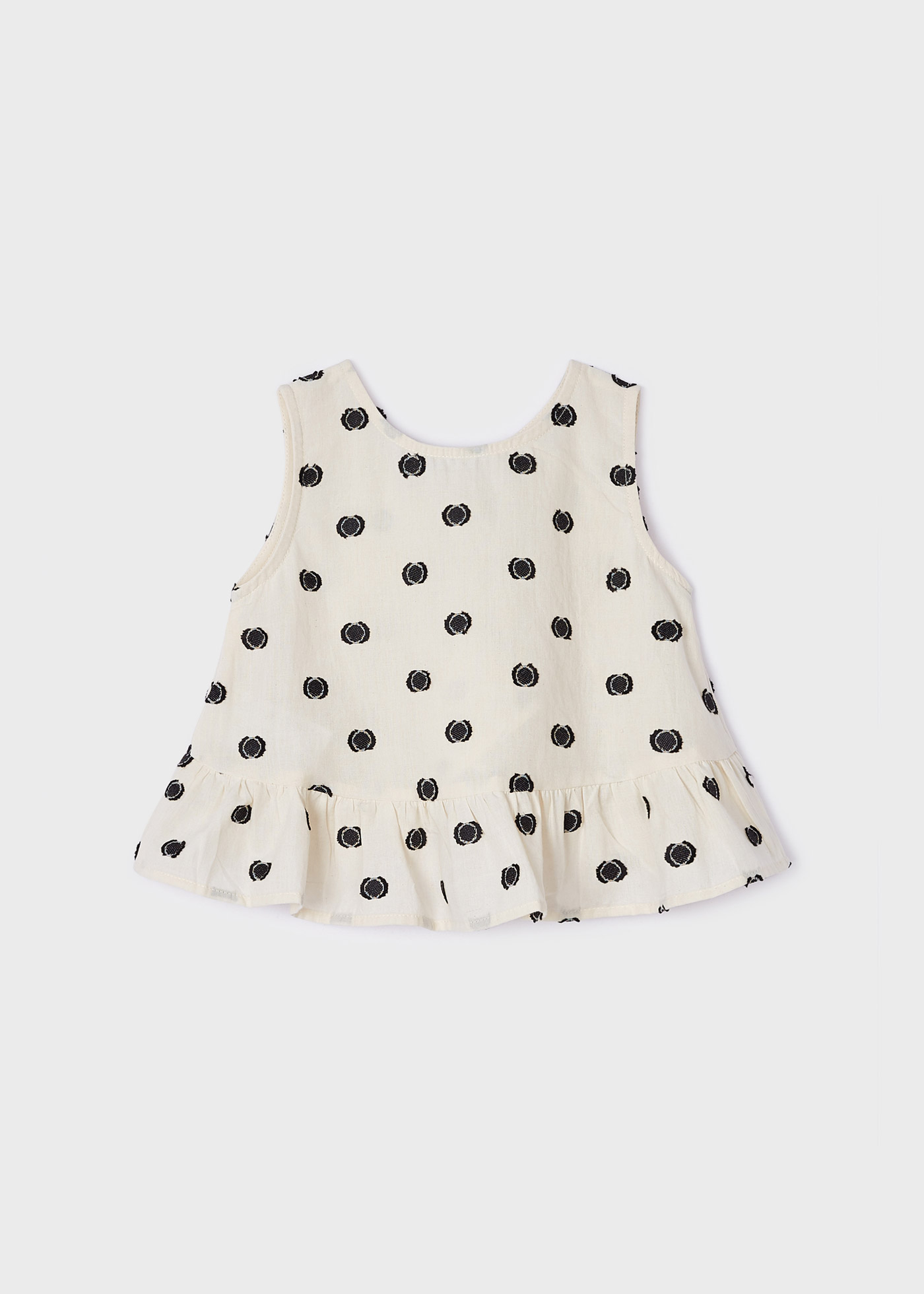Blusa de algodão estampada sem mangas para meninas