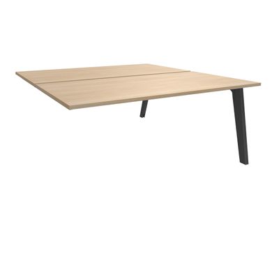 Bureau double STEELY - L180 cm - Double face Suivant - Pieds carbone - plateau imitation Chêne clair
