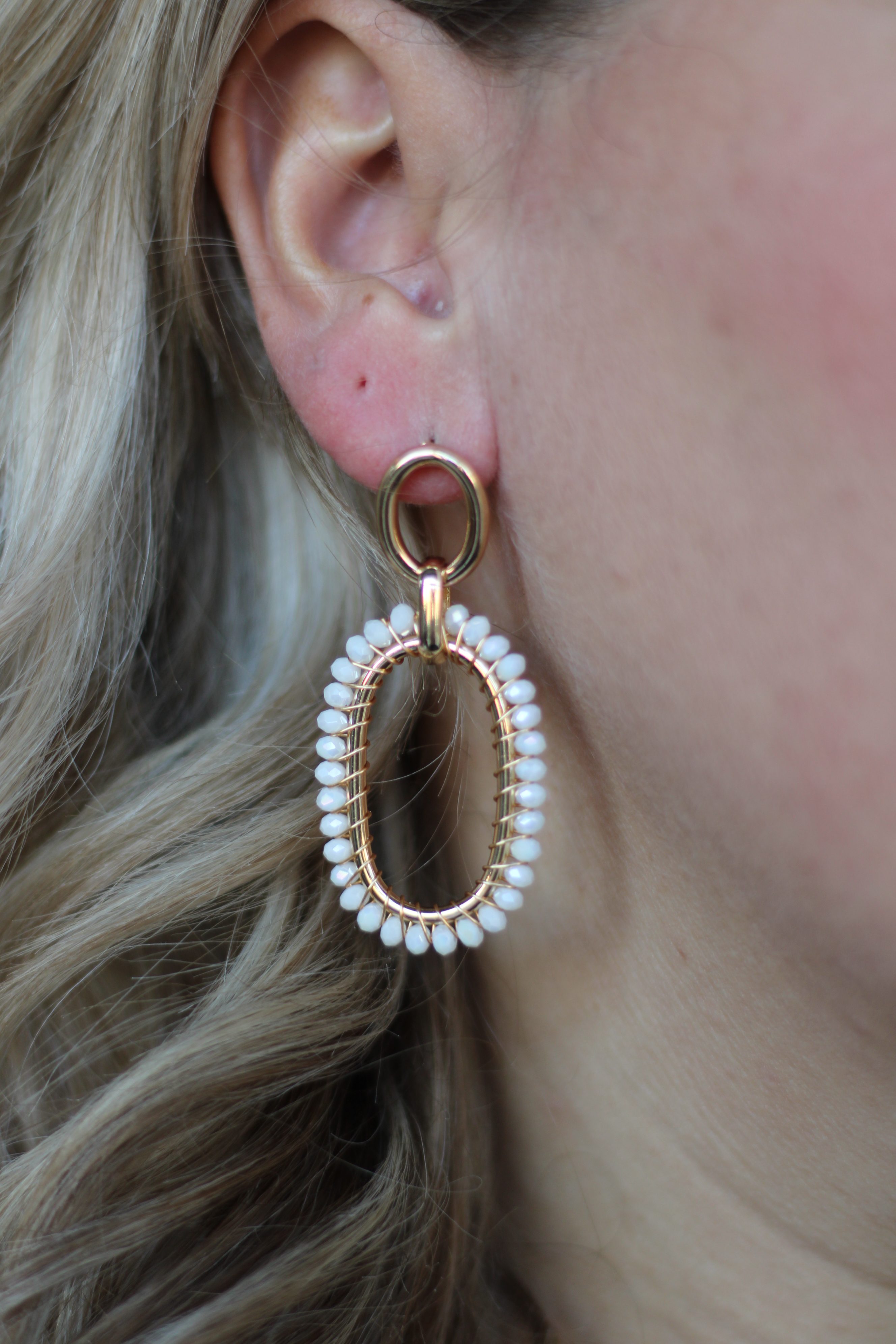 Oorbellen Wit - Goud