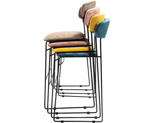 Barkruk Veba Mundo 105 x 46,5 x 49 cm staal roze