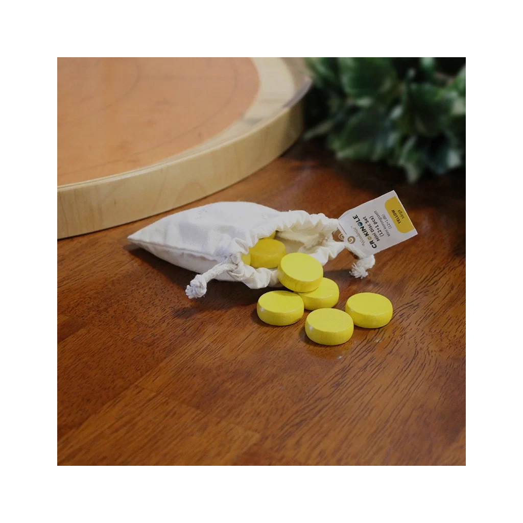 Ensemble de palets Woodestic Crokinole Mini (Jaune)
