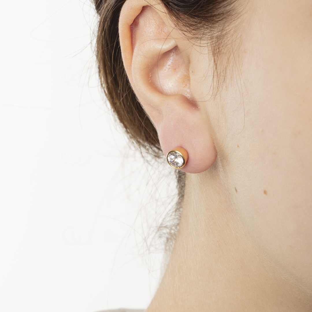 Ohrstecker 750/18 K Gelbgold Ø 7.0mm mit Zirkonia
