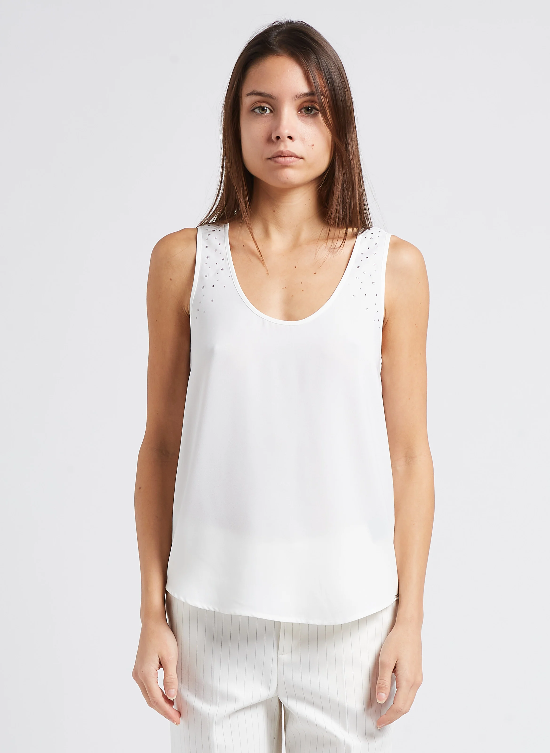 Top col rond | Blanc