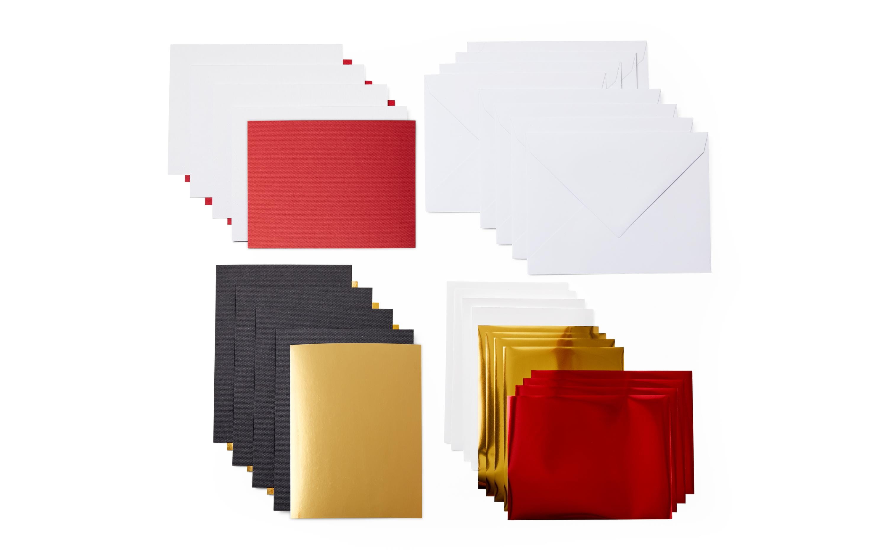 Blankokarte Joy 10.8 x 14 cm Transfer, Schwarz/WeissKartenset mit Transferfolien