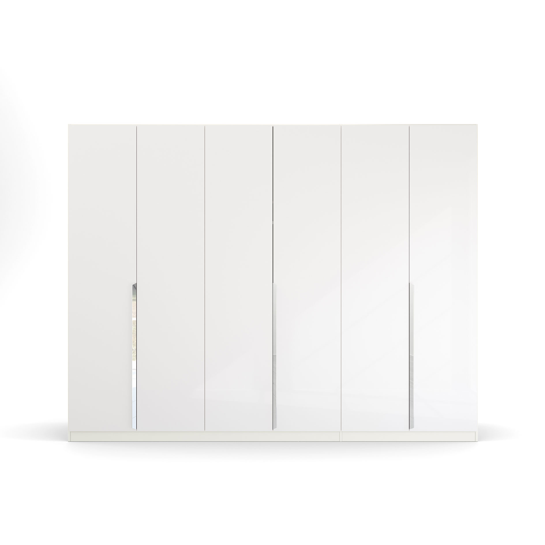 Drehtürenschrank - Hochglanz weiß - 6 Türen - 271 cm