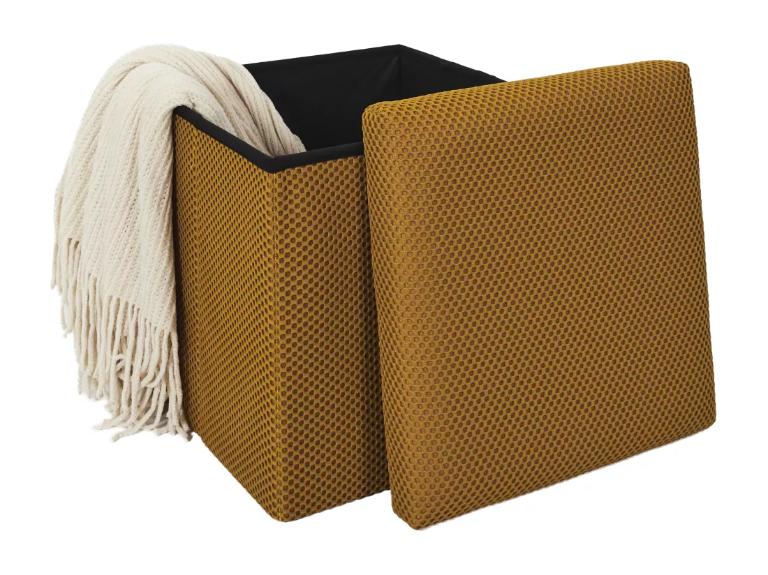 Coffre Pouf Pliable Atome Jaune