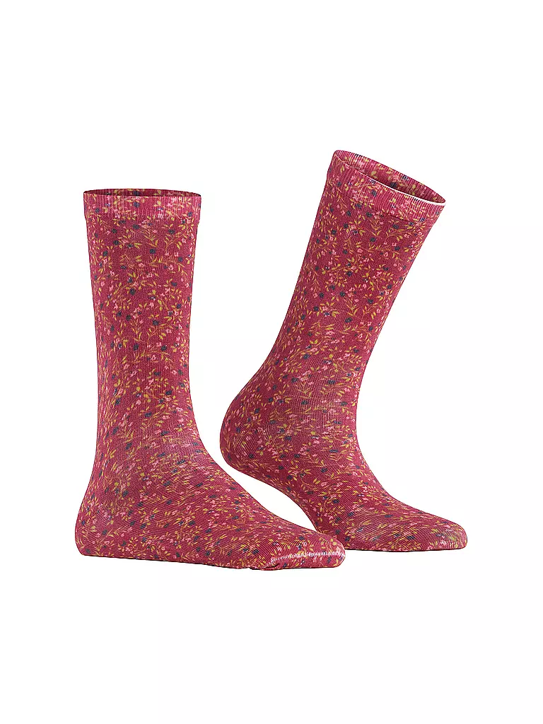 BURLINGTON Damen Socken DITSY FLORAL PRINT 36-41 wine rot