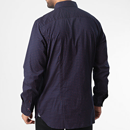Chemise Manches Longues Natural Soft Foulard 9154 Bleu Marine