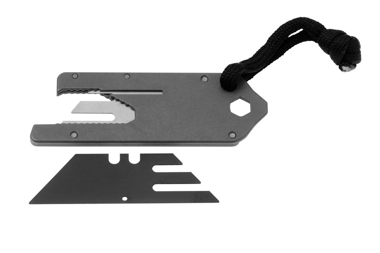Big Idea Design TPT Titanium Pocket Tool Deluxe TI-PT Stonewashed Titanium, utility mes met lederen schede