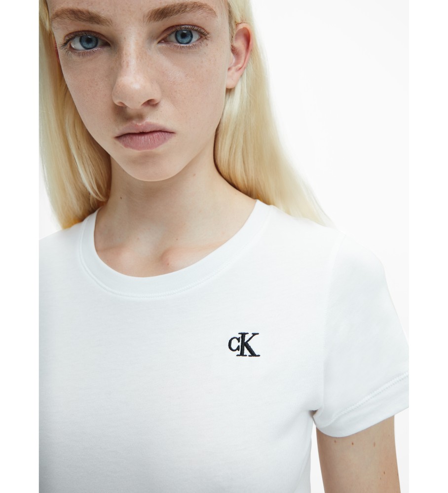 Camiseta branca Calvin Klein Jeans Slim de algodão orgânico
