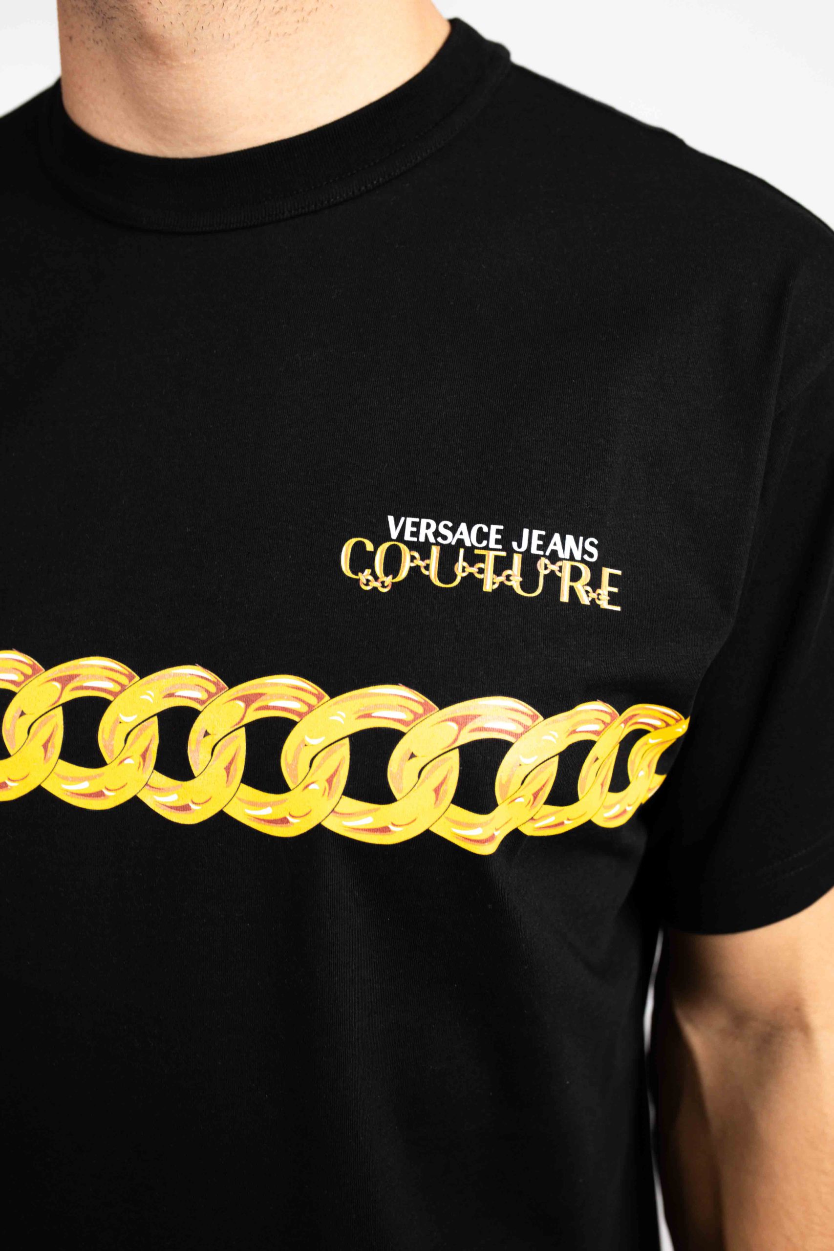 Versace Jeans Couture Logo Chain T-Shirt Heren Zwart