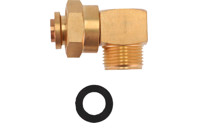 Berger Winkelstück für Gasdruckregler 90° AG M20 x 1,5 - M20 x 1,5 ÜM