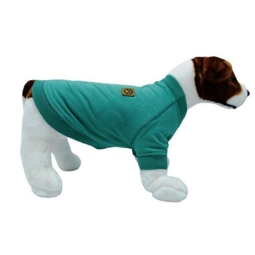 Moletom de algodão turquesa para cães.