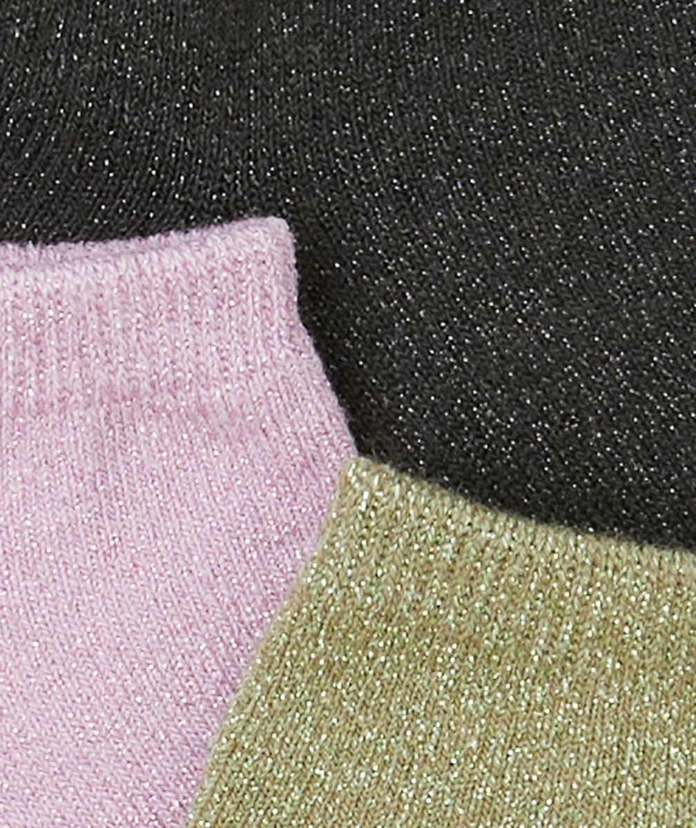 lot de 3 paires de chaussettes fille en coton bio pailletées