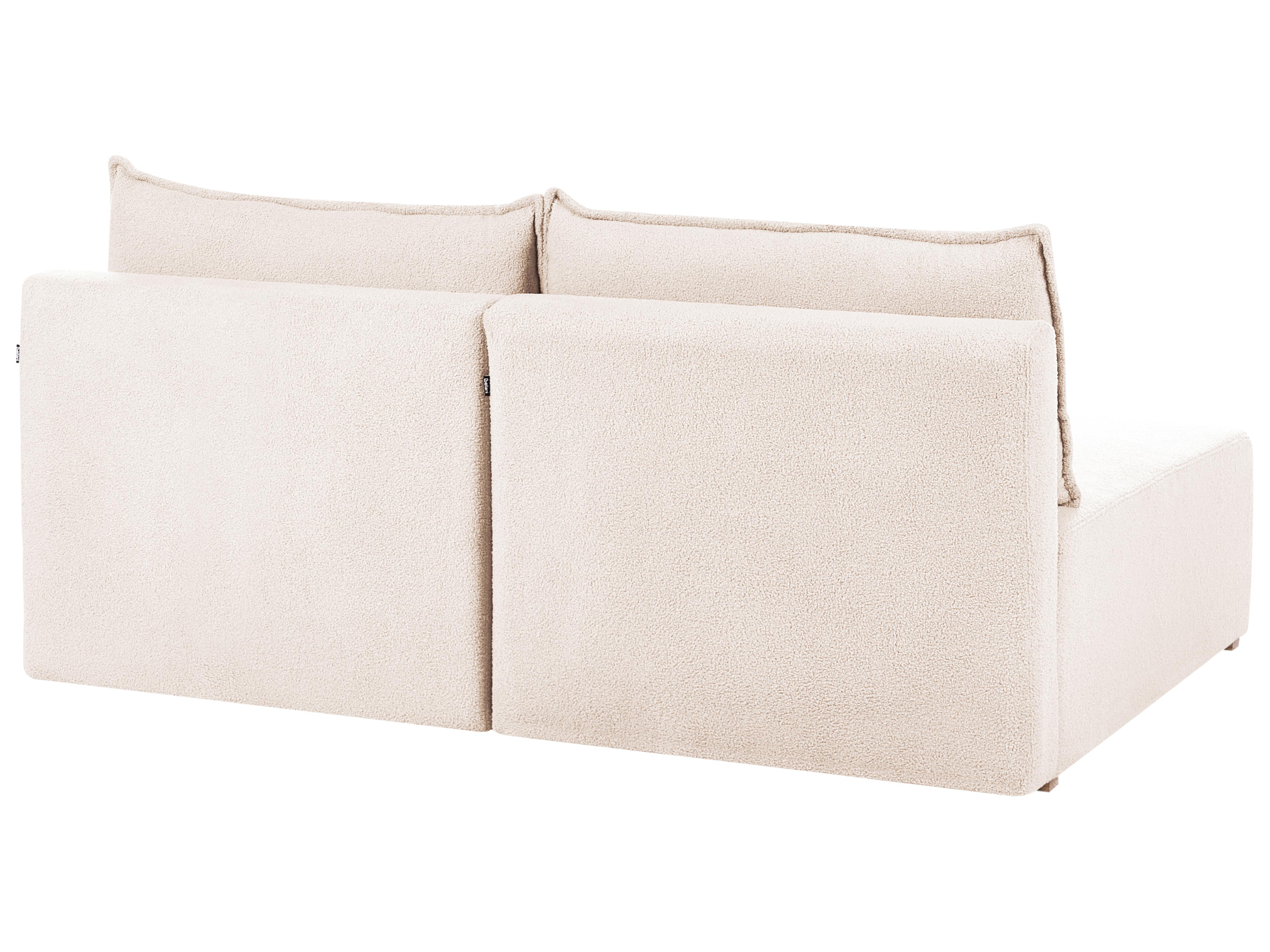 Modulaire hoekbank NERBO Bouclé Beige rechtszijdig