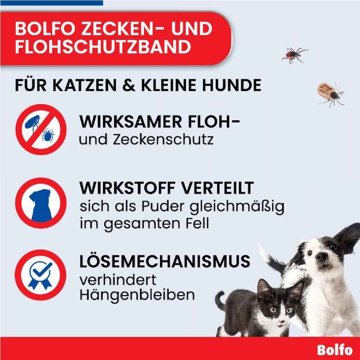 Bolfo Zecken- und Flohschutzband für Katzen und kleine Hunde, 1 St