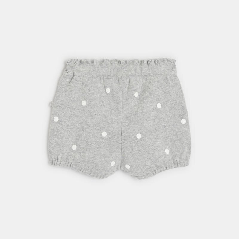 Short maille tricot gris bébé fille Gris ou noir