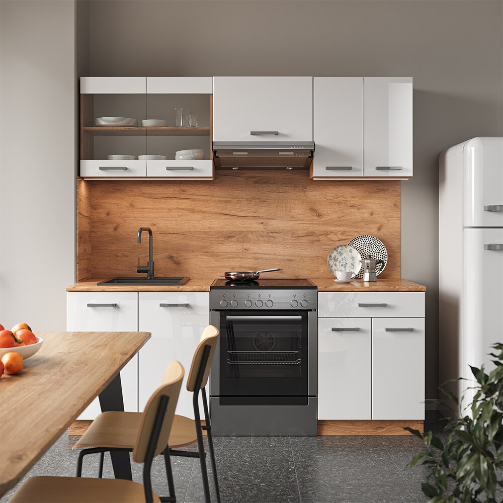 Vicco Küchenzeile Küchenblock Einbauküche R-Line 200 cm Front Weiß