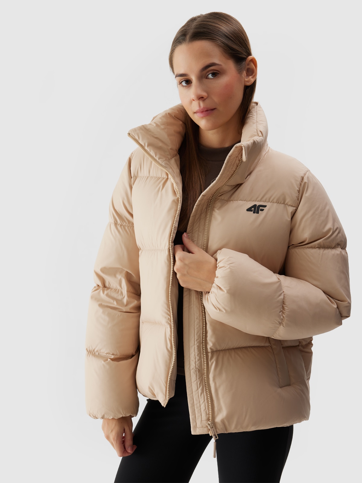 4F Daunenjacke mit Kapuze Wasserdicht,Winterjacke Damen