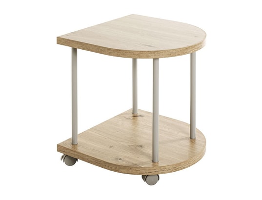PEGANE - Table de desserte en bois coloris chêne clair et métal color...
