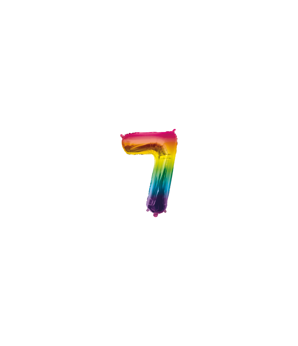 7 Jaar Helium Ballon Regenboog Leeg 40cm