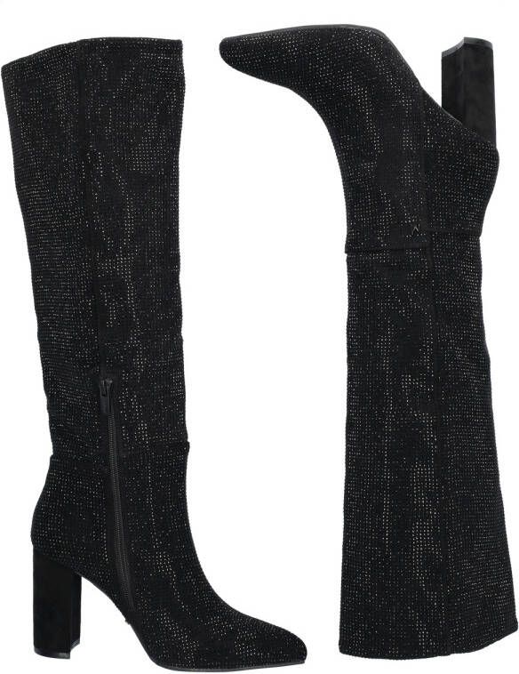 Mexx Zwarte hoge laarzen met strass-stenen Black Dames