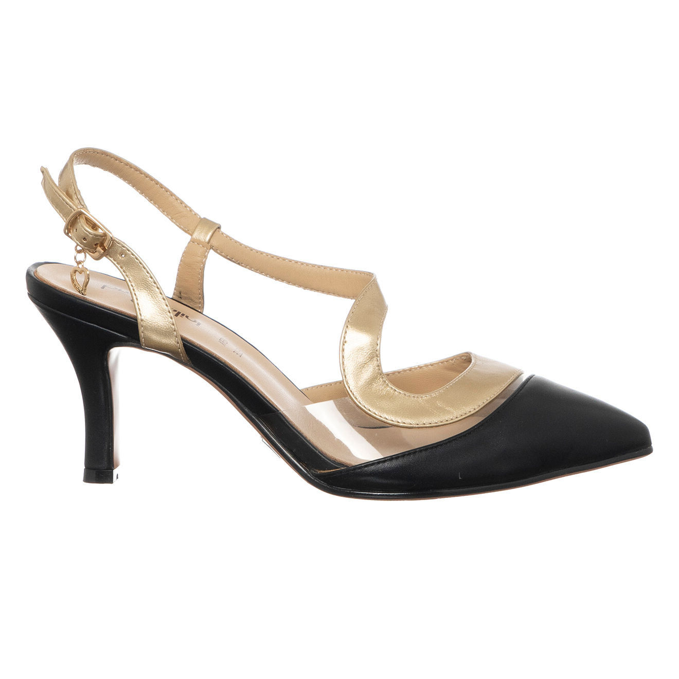 Tua By Braccialini Slingbacks Luna noir/doré - Talon 8 cm
