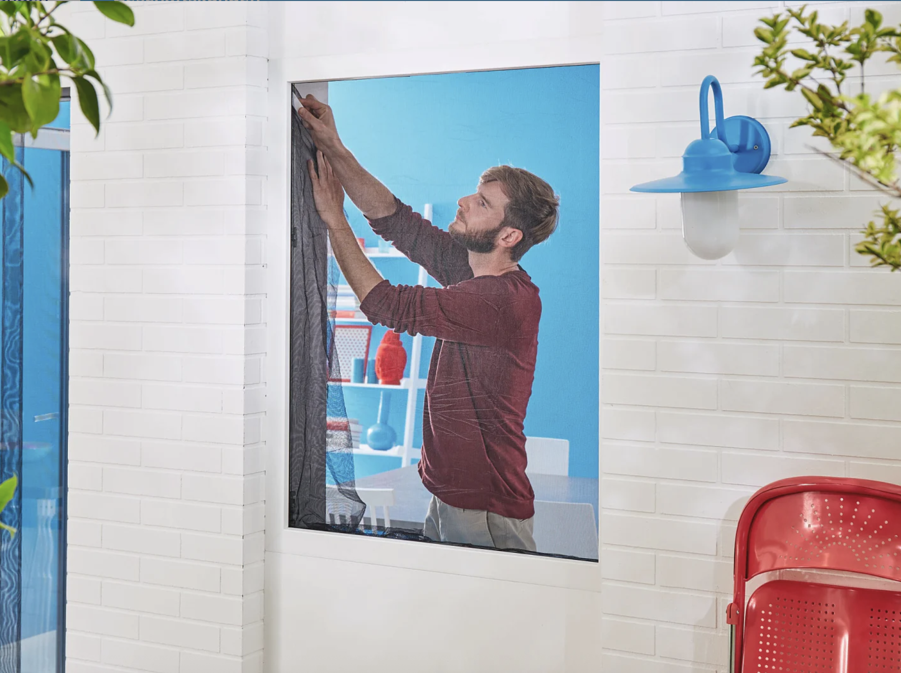 (120x240cm) Fenster Fliegengitter Insect Stop Comfort   Klettverschluss / Cutter / Andruckbürste (55918-00021-01) - Anthrazit