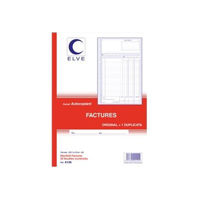 ELVE - Manifold Carnet de factures - 50 dupli - A4