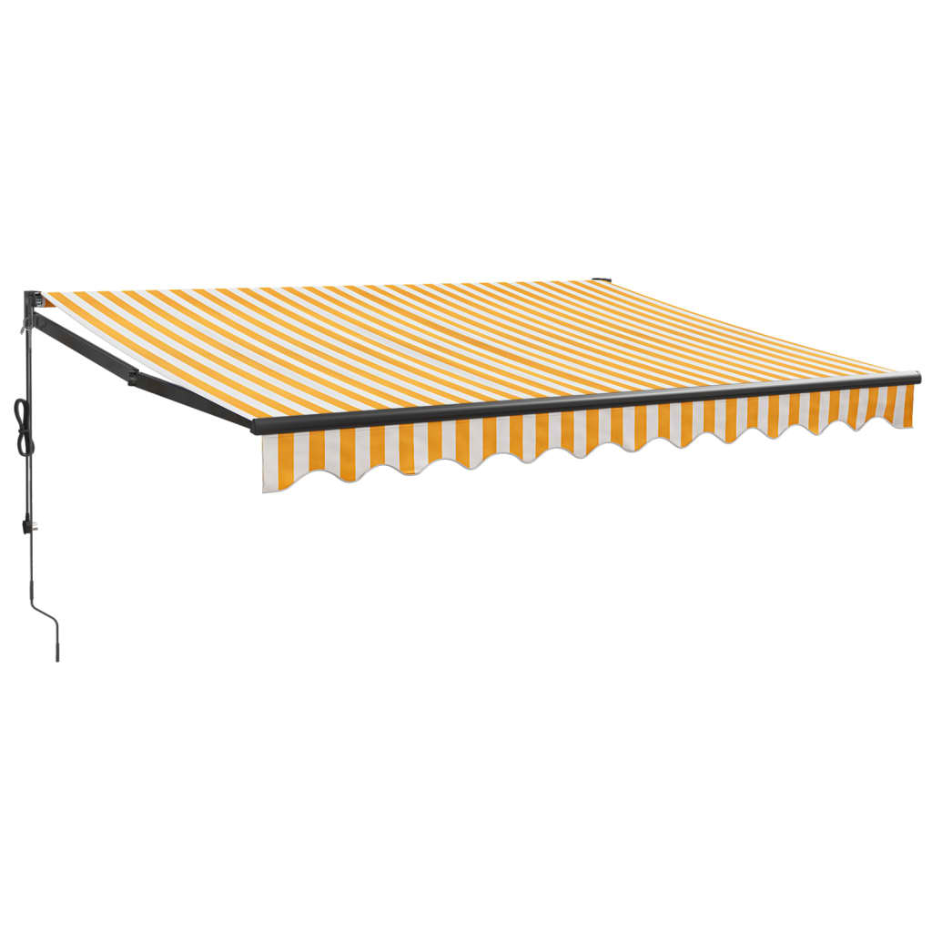 Auvent rétractable automatique jaune et blanc 3x2,5 m