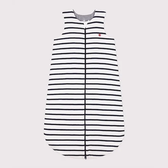 Gigoteuse en coton à rayures Tog 2   Blanc Marshmallow / Bleu Smoking        de               Petit Bateau