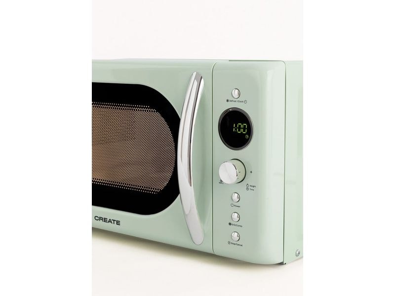 Create Mikrowelle Retro Grün Retro-Mikrowelle mit Grill, Defrost und Autocook-Funktionen