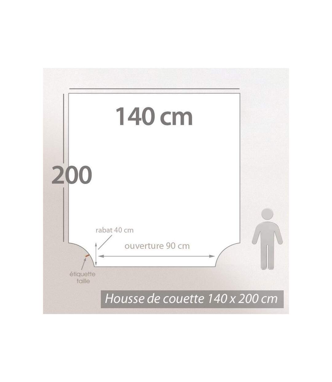 Housse de couette uni 240x260 cm pur percale PRIMO Blanc