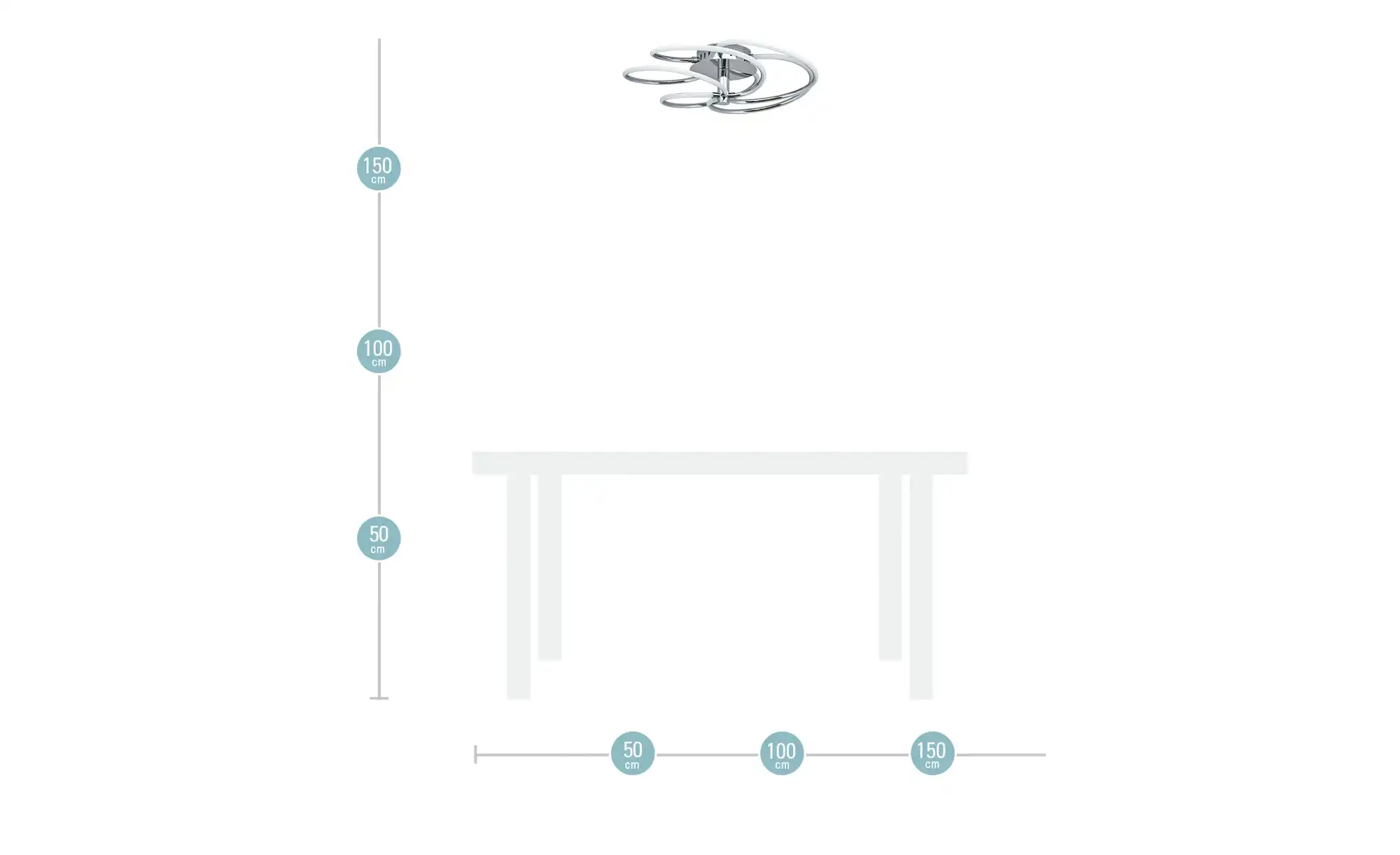 Meisterleuchten LED-Deckenleuchte, chrom, 5-flammig