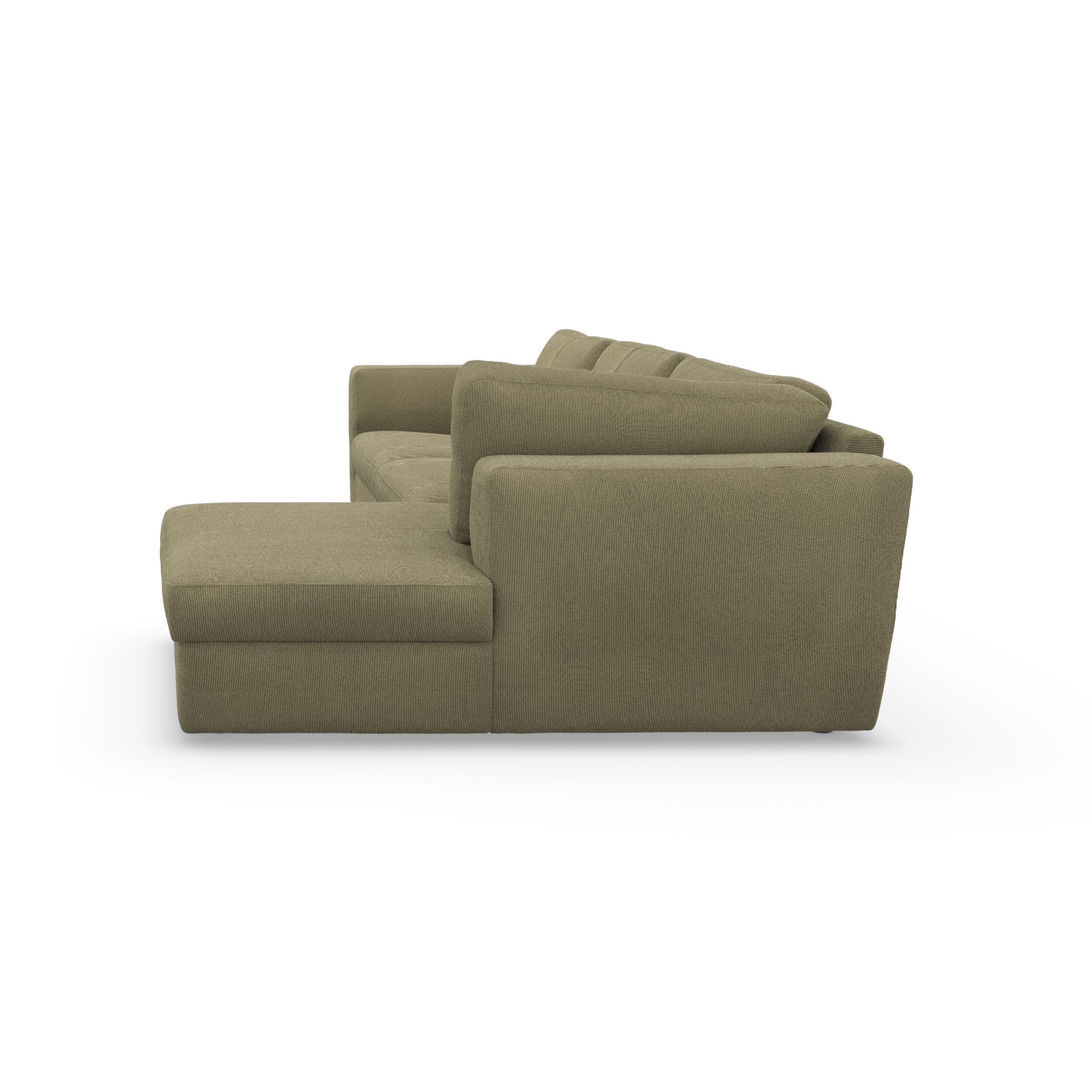 Lean højrevendt sofa med chaiselong