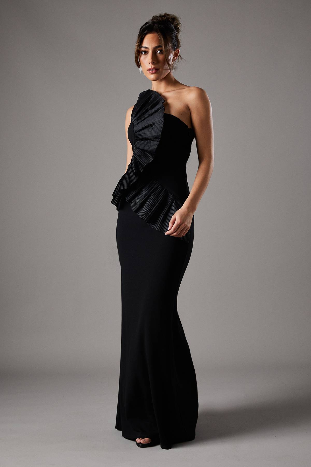 Coast Robe Longue Plissée Une Épaule
